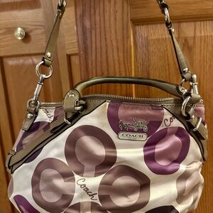Coach Purple and Cream Women's Bag